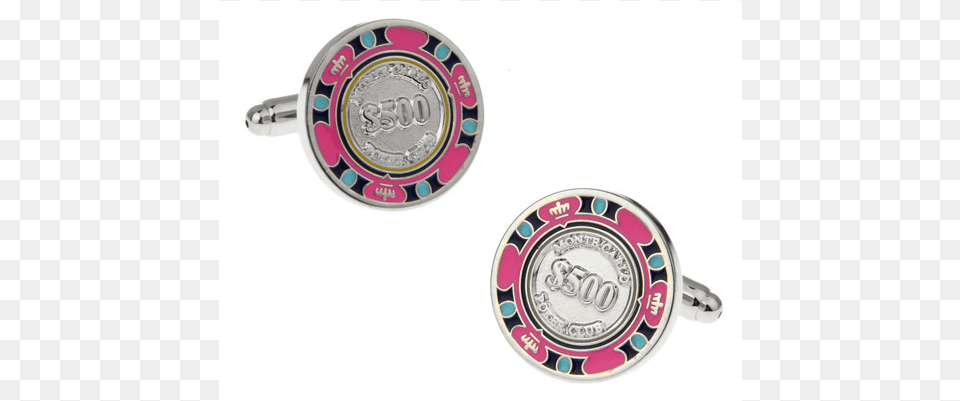 Pink Casino Chip Cufflinks With 500 Poker Chip Cufflinks Pink Black Wedding Fancy Gift, Smoke Pipe, Accessories Free Transparent Png