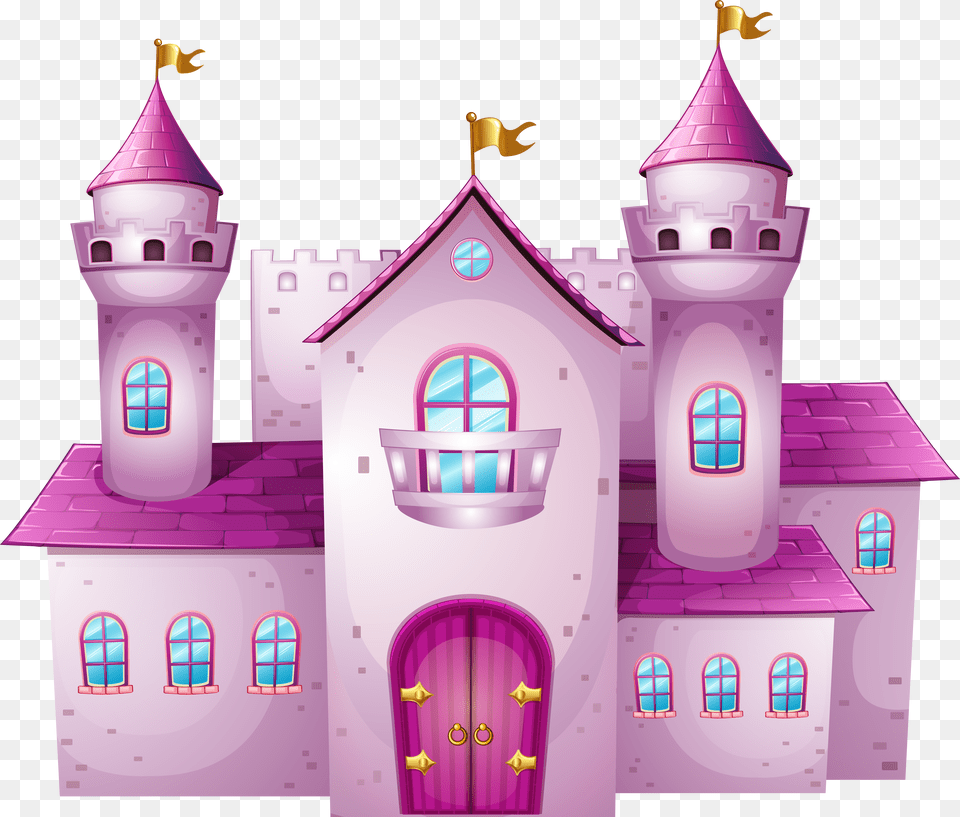 Pink Castle Clipart, Architecture, Building, Fortress, Clock Tower Free Png Download