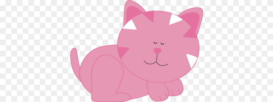 Pink Cat Sleeping Clip Art, Baby, Person, Piggy Bank Free Png Download