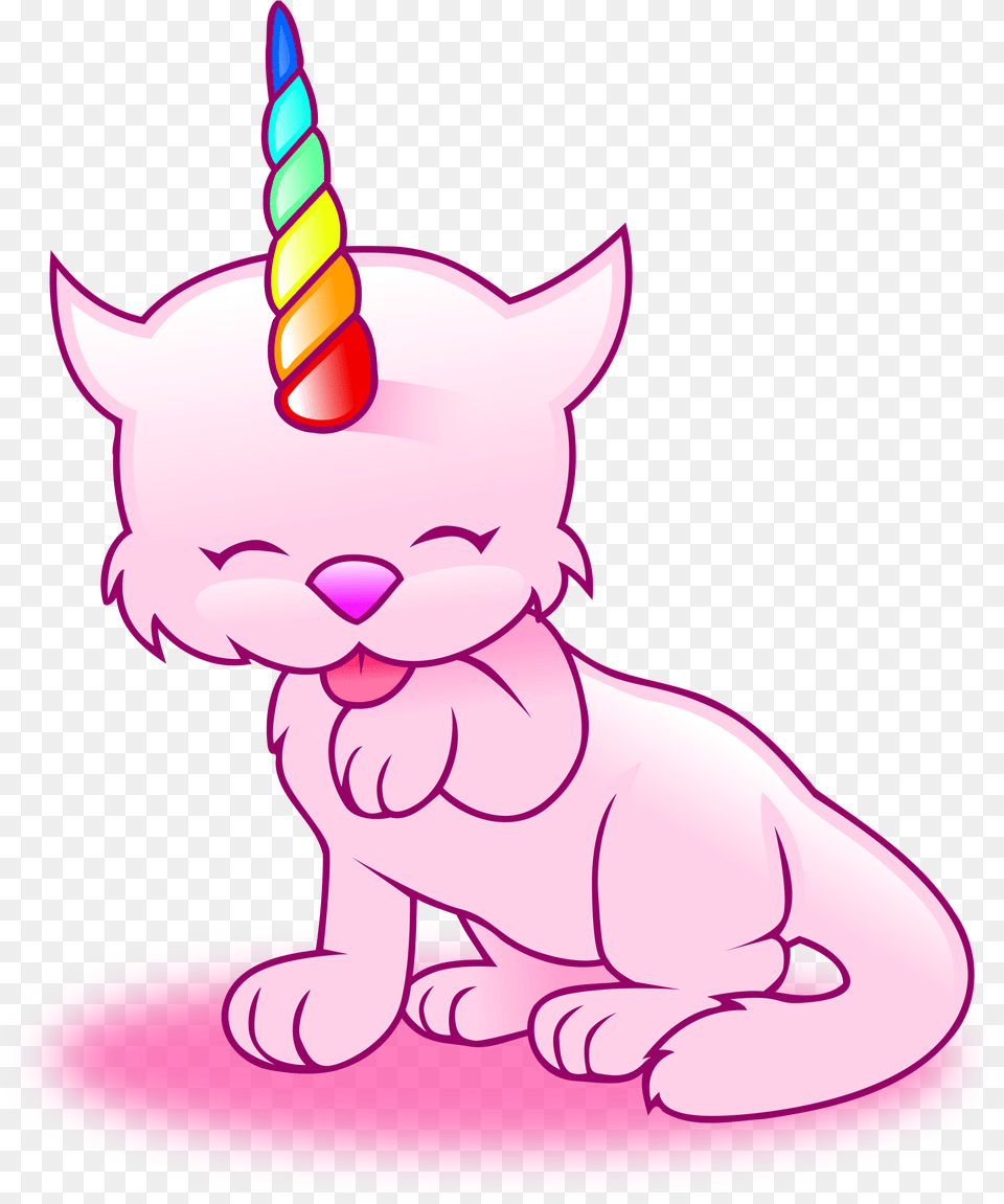 Pink Cat Unicorn, Clothing, Hat, Dessert, Birthday Cake Free Png