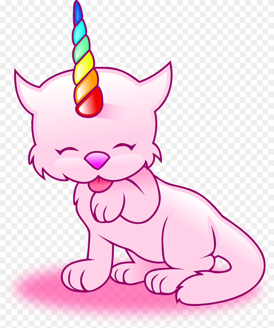 Pink Cat Unicorn Clipart, Birthday Cake, Food, Dessert, Cream Free Png