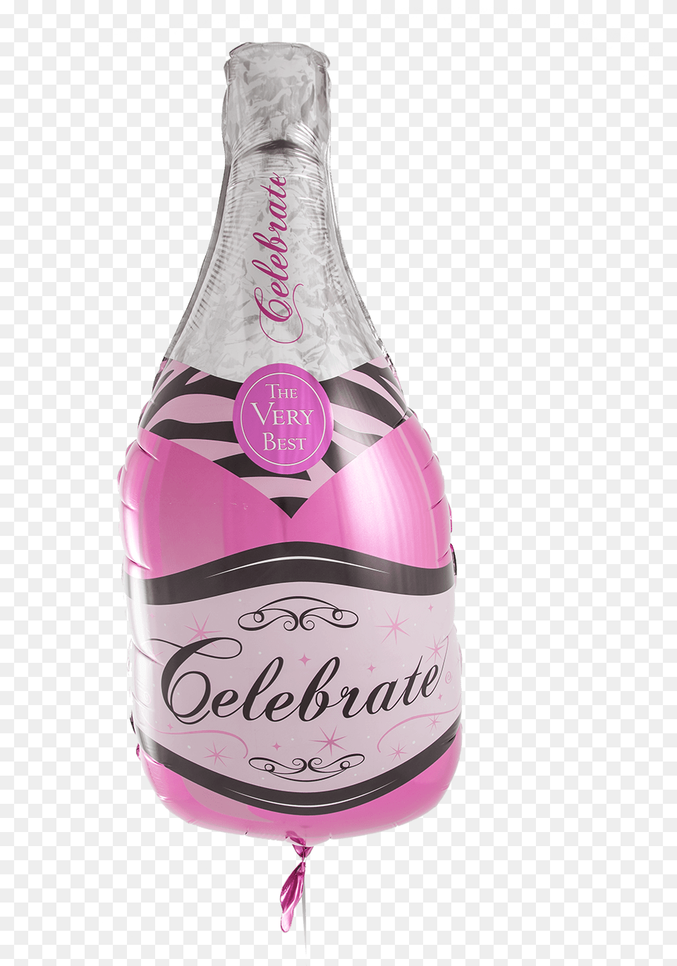 Pink Champagne Bottle Glass Bottle, Beverage, Soda Png