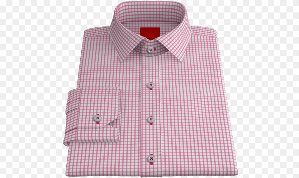 Pink Checked Twill S200 Button, Clothing, Dress Shirt, Shirt Free Png Download