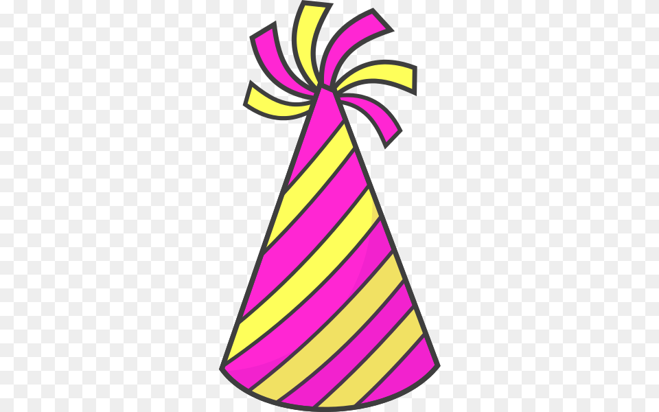 Pink Christmas Hat Download Birthday Pink And Yellow Party Hat, Clothing, Party Hat, Person Free Transparent Png