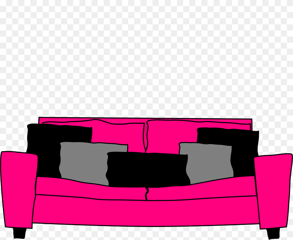 Pink Clipart, Furniture, Couch, Cushion, Home Decor Png Image