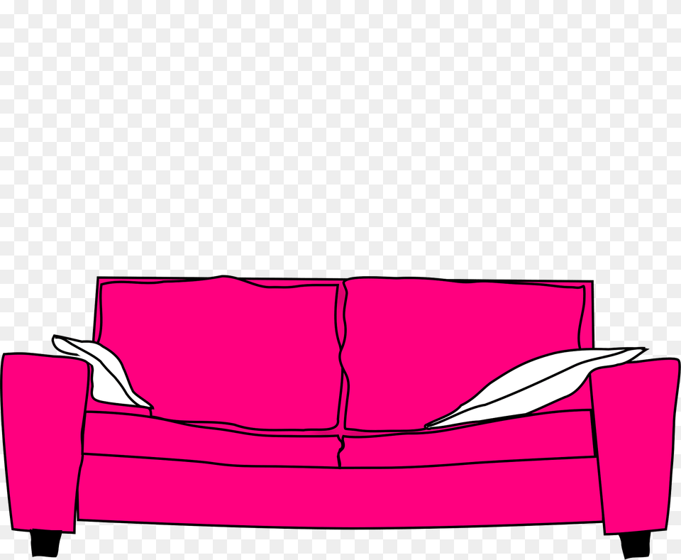 Pink Clipart, Couch, Furniture Free Png