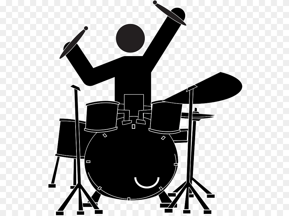 Pink Clipart Drum Set Rock Drummer Clip Art, Musical Instrument, Performer, Person, Leisure Activities Png