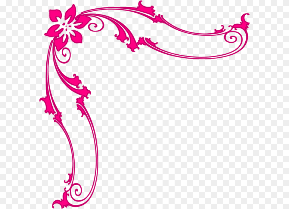 Pink Corner Border, Art, Floral Design, Graphics, Pattern Png