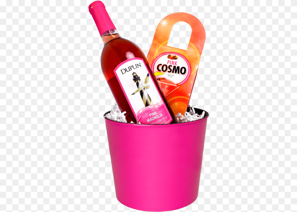 Pink Cosmo Sweetzer Gift Basket Lovely, Bottle, Food, Ketchup, Alcohol Free Transparent Png