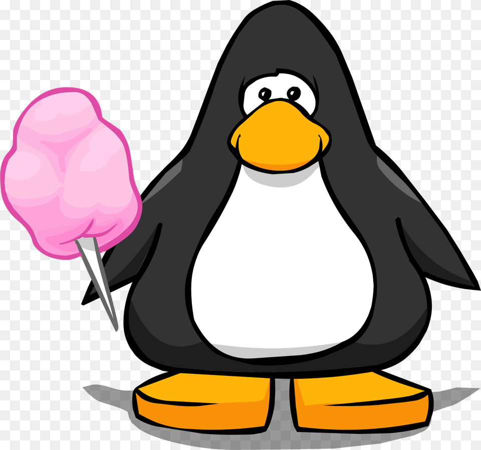 Pink Cotton Candy From A Player Card Penguin With A Top Hat, Animal, Bird Free Png Download