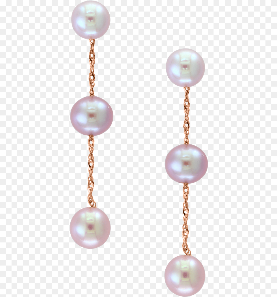 Pink Cultured Freshwater Pearl Triple Drop Earrings Earrings, Accessories, Earring, Jewelry Free Png