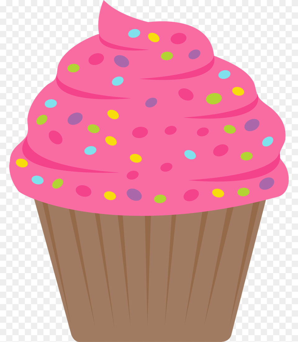 Pink Cupcake Clipart, Cake, Cream, Dessert, Food Free Png