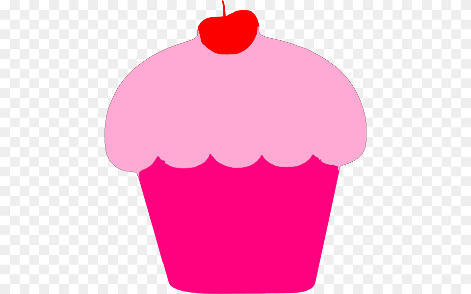 Pink Cupcake With Cherry Clip Art, Cake, Cream, Dessert, Food Free Transparent Png