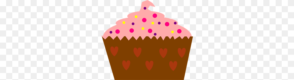 Pink Cupcake With Sprinkles Clip Arts For Web, Cake, Cream, Dessert, Food Png