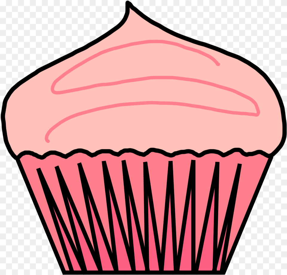 Pink Cupcakes Background Black And White Cupcake Template, Cake, Cream, Dessert, Food Free Transparent Png