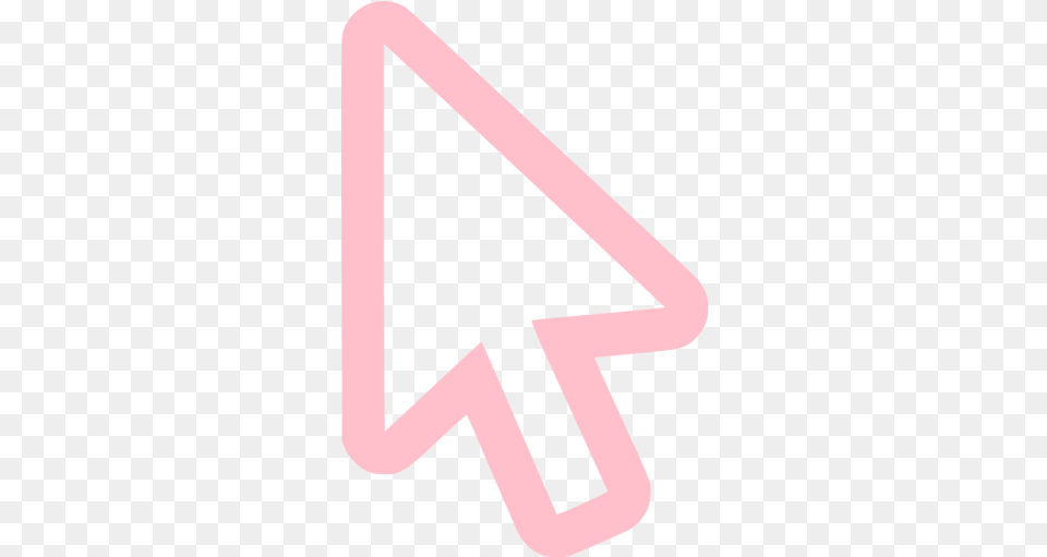 Pink Cursor Icon Light Pink Mouse Cursor, Sign, Symbol, Road Sign Free Png