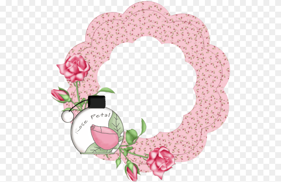 Pink Design Border Circle, Flower, Plant, Rose Free Png Download