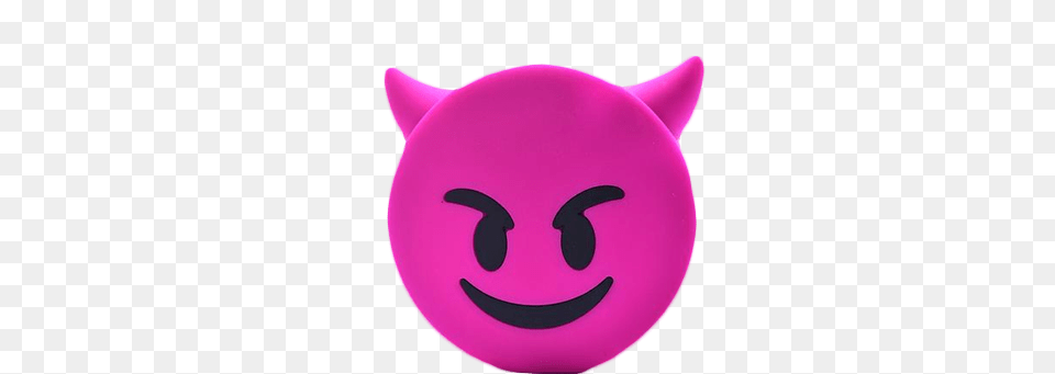 Pink Devil Emoji Power Bank 8800mah Naughty Icon, Purple, Plush, Toy, Astronomy Free Png