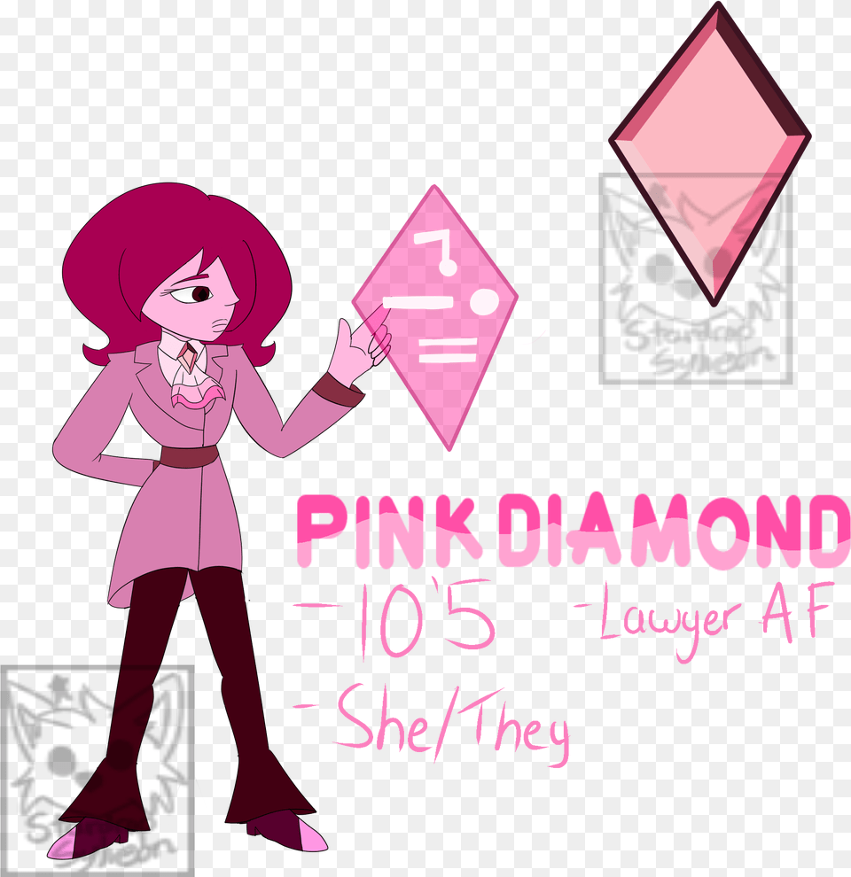 Pink Diamond Cartoon, Purple, Adult, Publication, Person Png Image