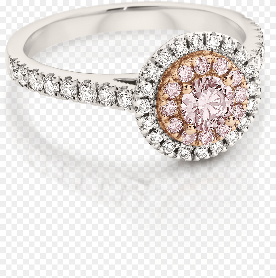 Pink Diamond Double Halo Ring Engagement Ring, Accessories, Jewelry, Gemstone, Silver Png