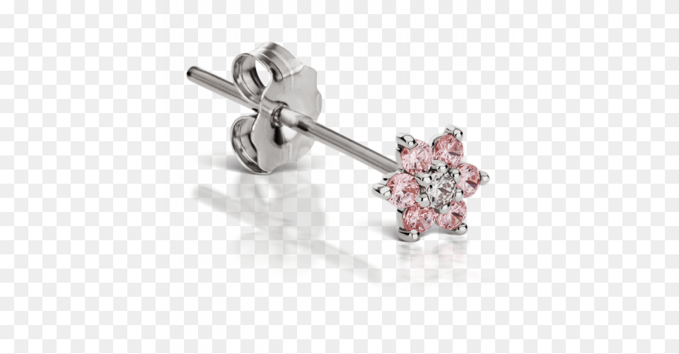 Pink Diamond Flower Earstud Maria Tash Earring, Accessories, Jewelry, Smoke Pipe, Gemstone Free Png Download