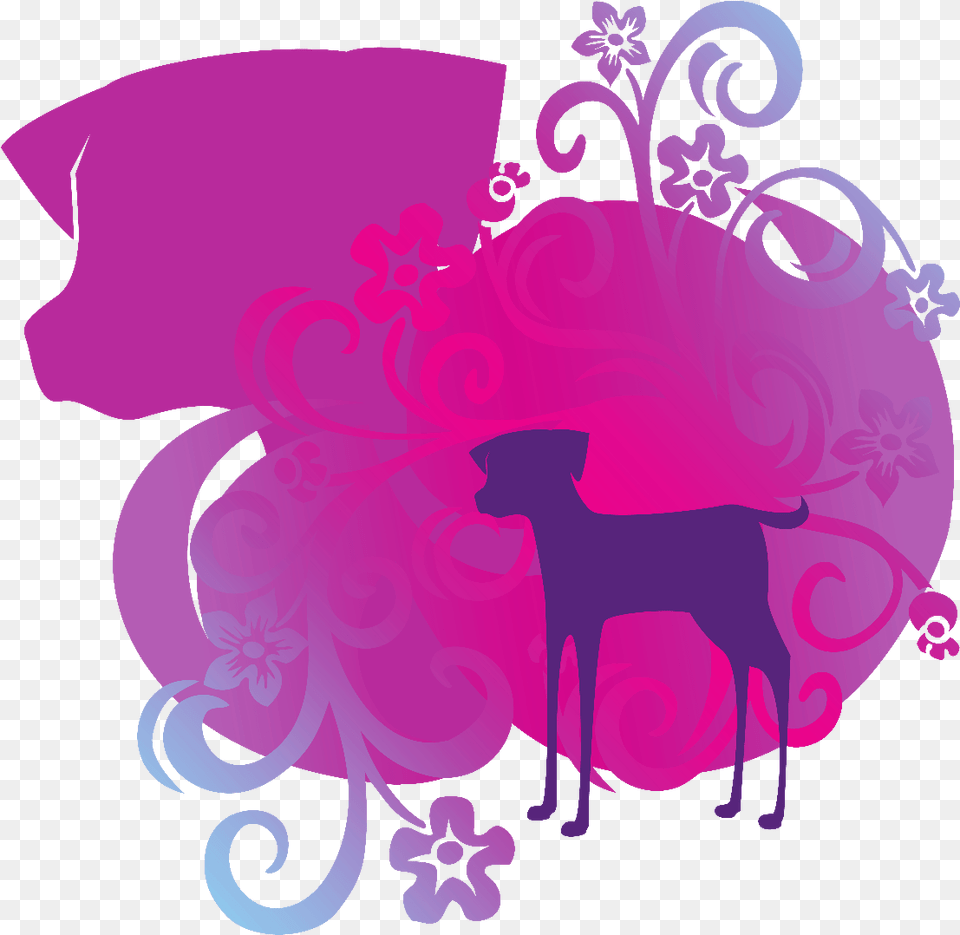 Pink Dog Clipart Transparent Background, Art, Floral Design, Graphics, Pattern Free Png