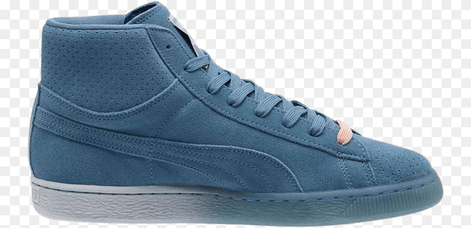 Pink Dolphin X Suede Classic Mid 39blue Heaven39 Sneakers, Clothing, Footwear, Shoe, Sneaker Png Image