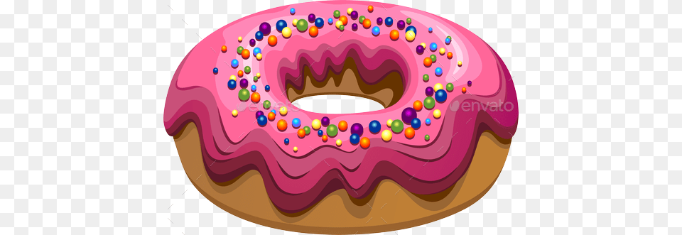 Pink Donut Donuts Party Time Pillow Case, Birthday Cake, Cake, Cream, Dessert Png Image