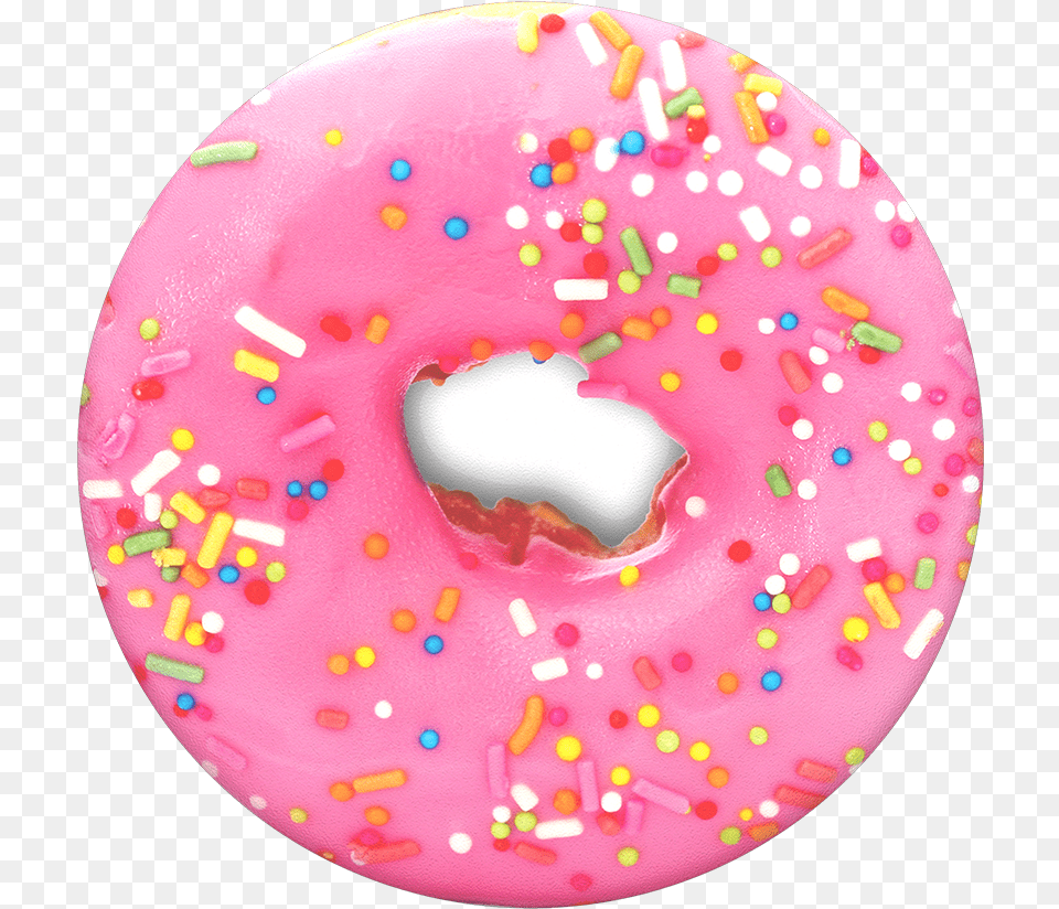 Pink Donut Popsockets Popgrip Pink Donut Popsocket, Food, Sweets, Plate, Sprinkles Png
