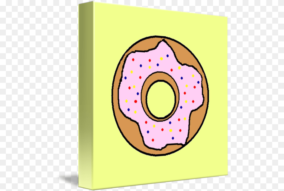 Pink Donut With Yellow Background By Doughnut, Food, Sweets Free Png
