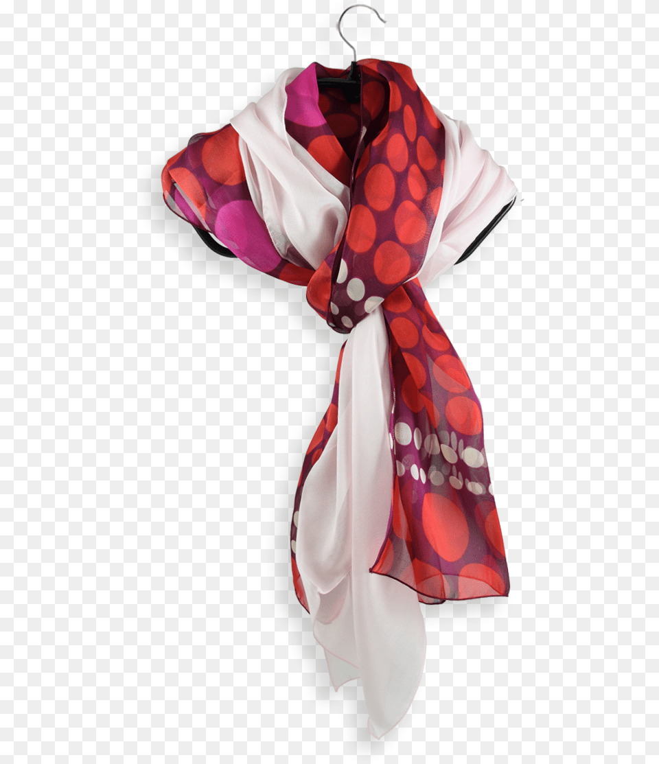 Pink Dots Silk Scarf Printed Silk Scarf Pink Made In Silk, Clothing, Stole, Formal Wear Free Png