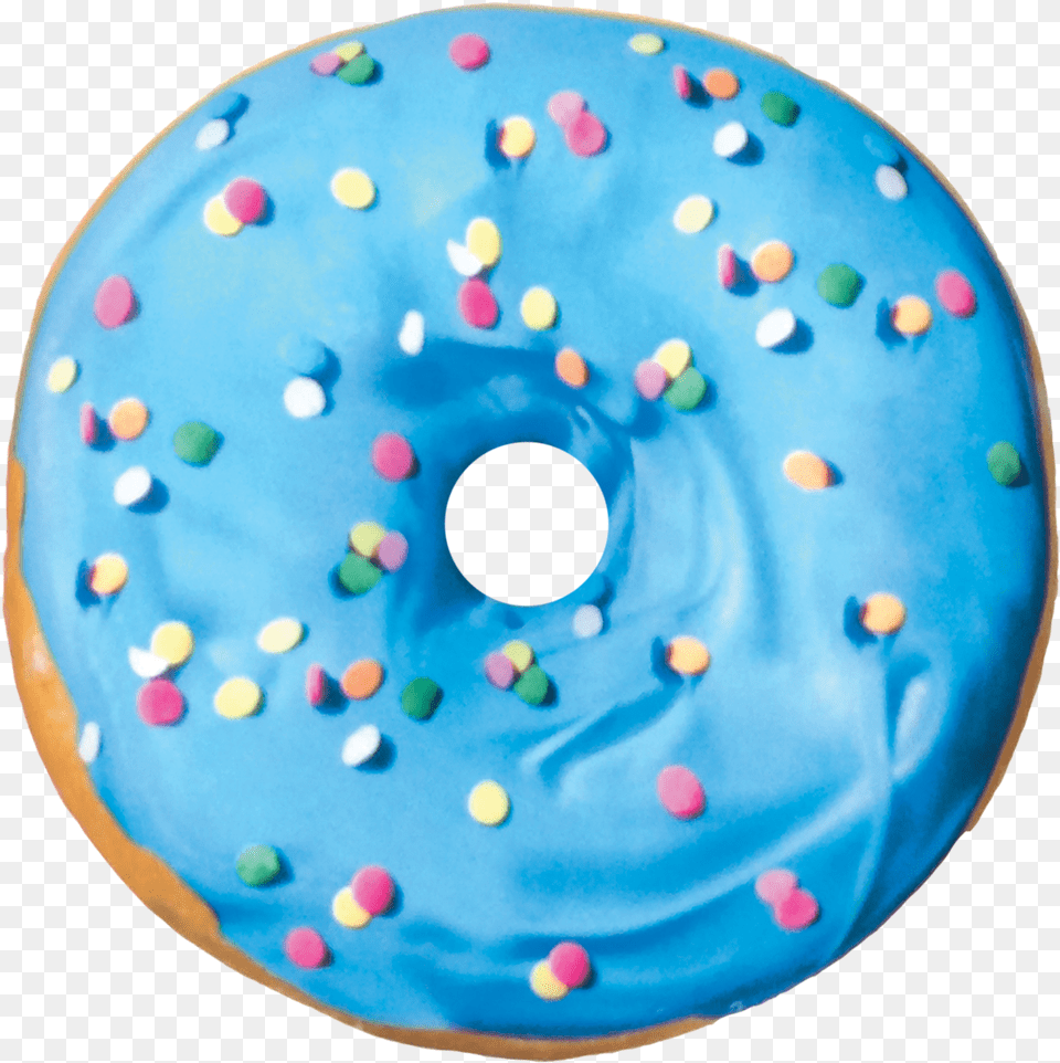 Pink Doughnut Blue And Pink Donut, Food, Sweets, Birthday Cake, Cake Free Png Download