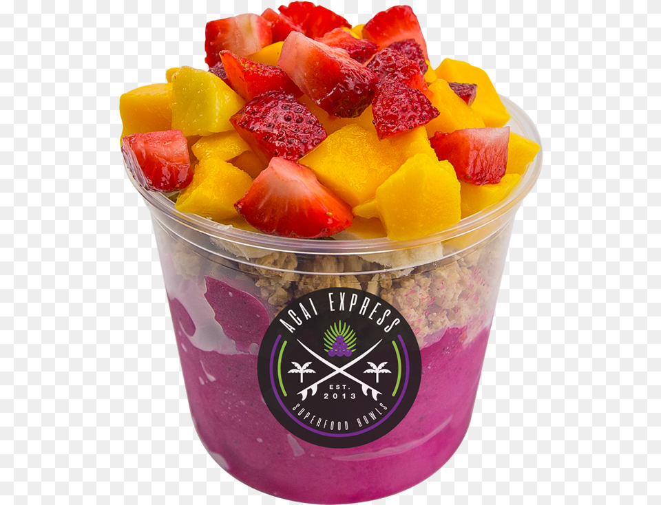 Pink Dragon Bowl Acai Express Tropical Pitaya Bowl, Cream, Dessert, Food, Frozen Yogurt Png Image