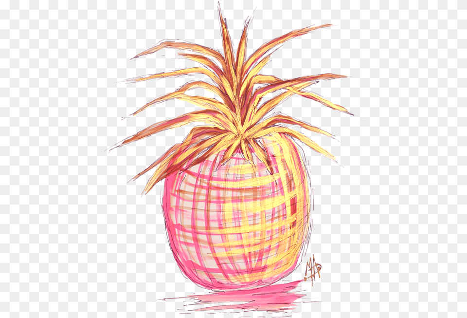 Pink Drawing Pineapple Chic Pineapple, Food, Fruit, Plant, Produce Png