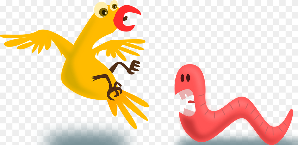 Pink Early Worm Snarling, Animal, Beak, Bird Free Png Download