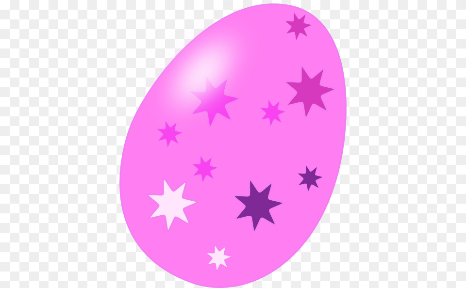 Pink Easter Egg With Stars Easter Egg Pink Purple, Food, Easter Egg Free Png Download