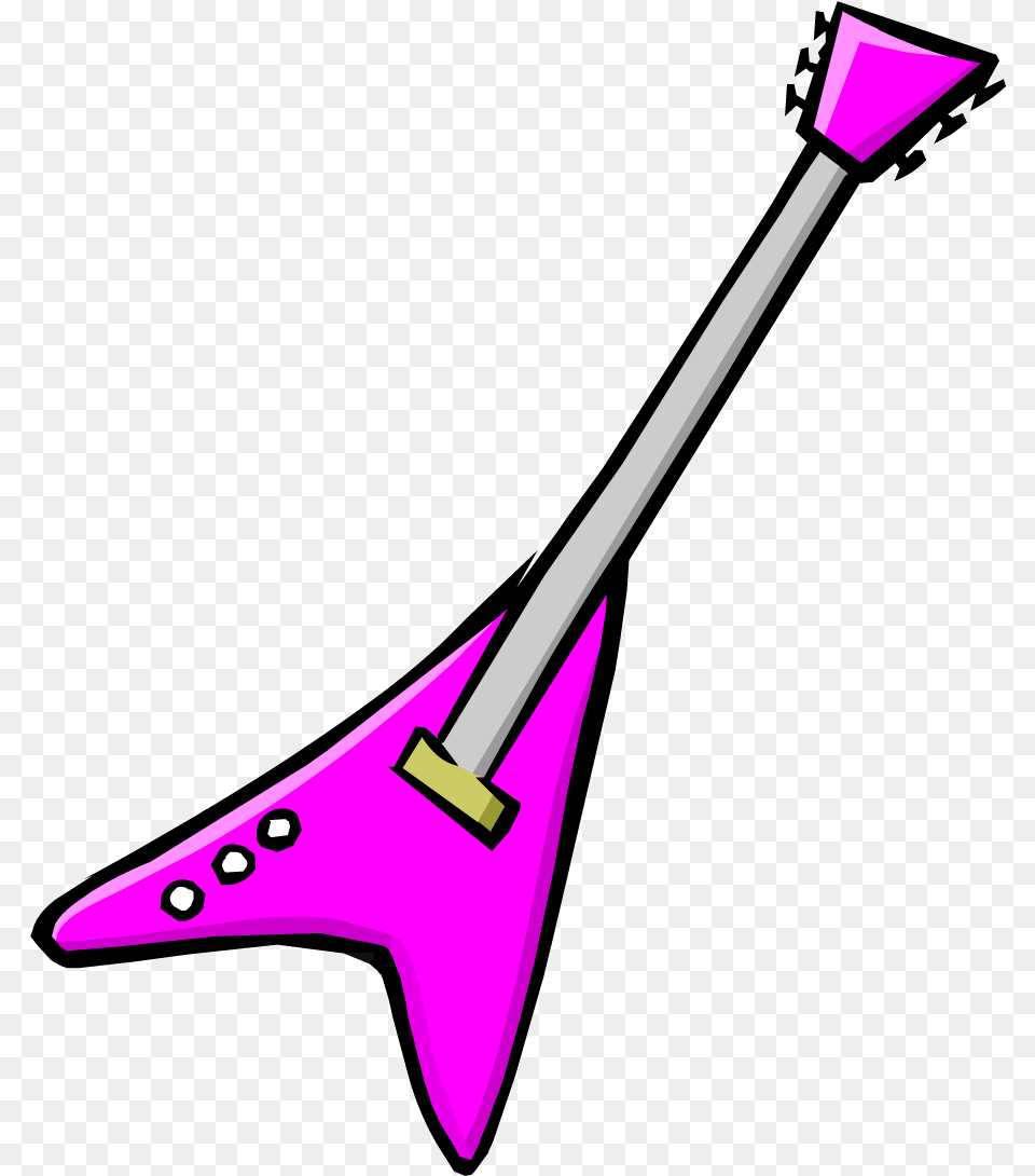 Pink Electric Guitar Clipart Club Penguin Pink Guitar, Purple, Musical Instrument Free Png Download