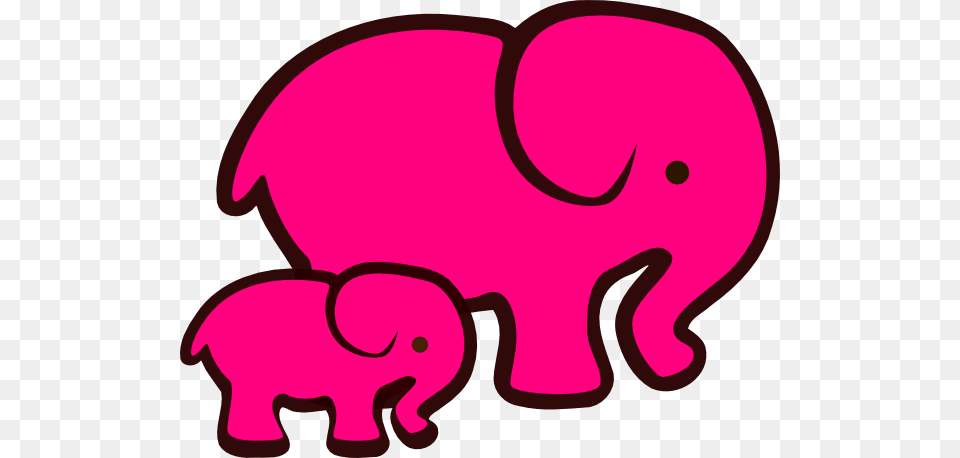 Pink Elephant Mom Baby Clip Art, Animal, Mammal, Wildlife Png Image