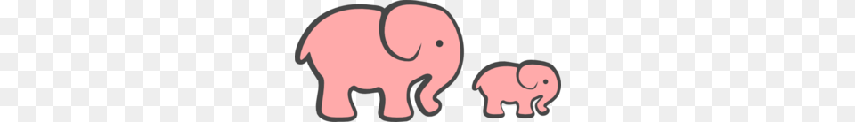 Pink Elephant Mom Baby Clip Art, Animal, Mammal, Person, Bear Png