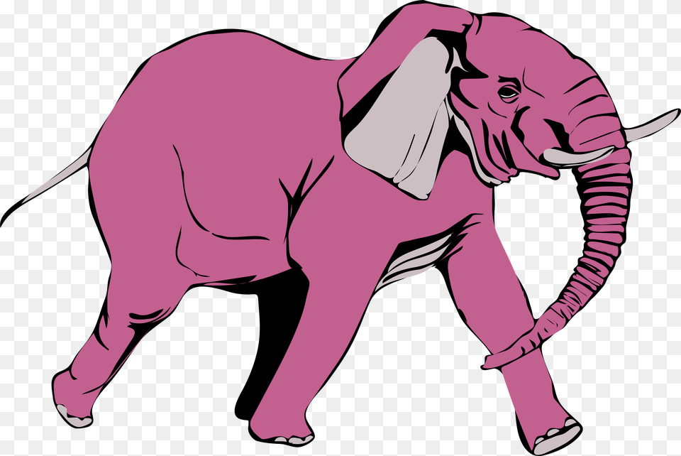 Pink Elephant On The Rampage Clip Arts Pink Elephants, Person, Animal, Wildlife, Mammal Free Transparent Png