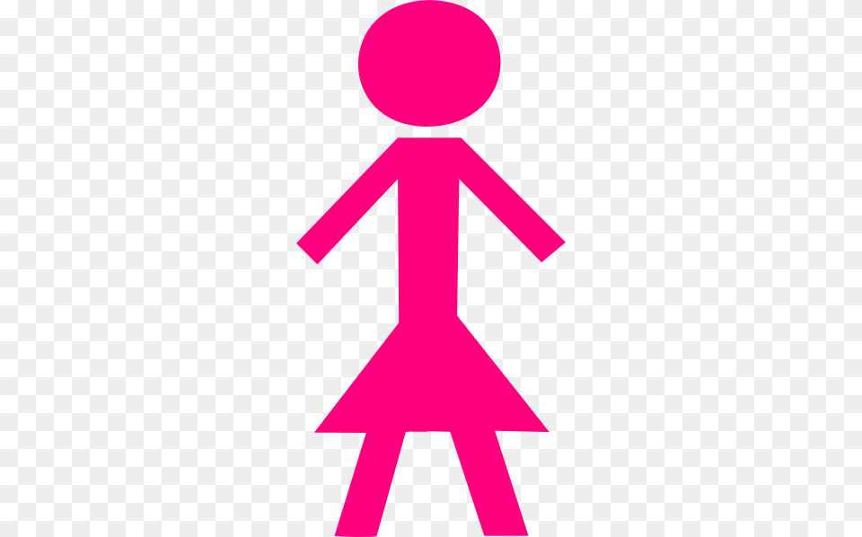 Pink Female Stick Figure Clip Art, Sign, Symbol, Person Free Png