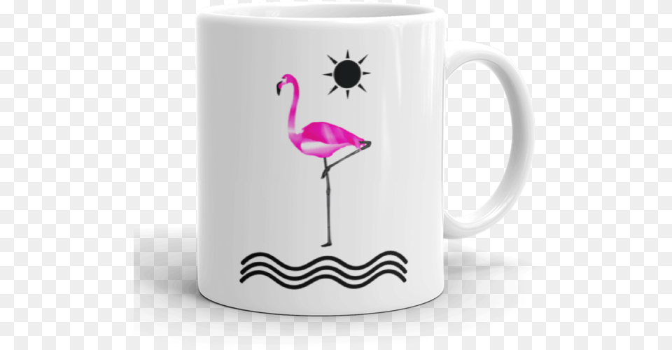 Pink Flamingo, Cup, Animal, Bird, Beverage Free Png Download