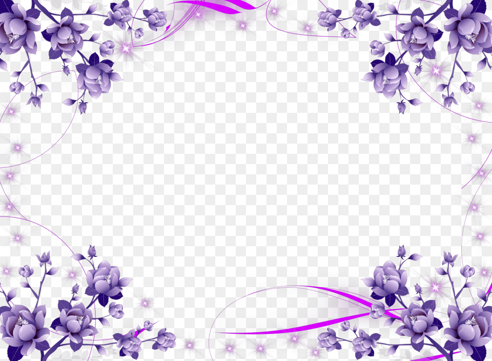 Pink Floral Border Design, Purple, Pattern, Graphics, Floral Design Free Png Download