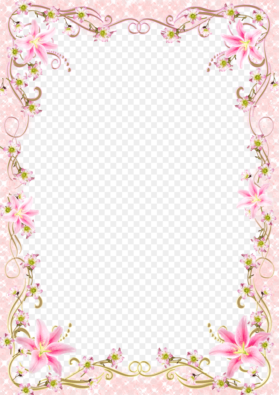 Pink Floral Border Jpg Frame Border Line Design Free Transparent Png
