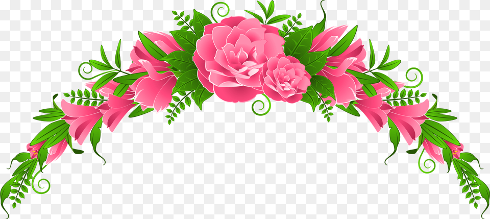 Pink Floral Border Photo Arts Flower Border, Art, Floral Design, Graphics, Pattern Png Image