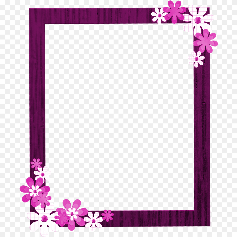 Pink Floral Border Picture Pink Borders And Frames, Purple, Flower, Plant, Blackboard Free Png