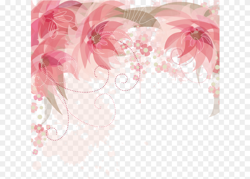Pink Floral Border Vector, Art, Floral Design, Pattern, Graphics Free Transparent Png