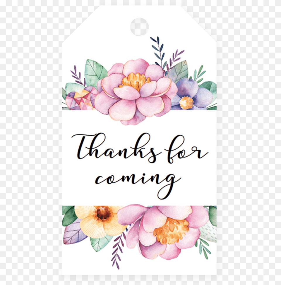 Pink Floral Tag Printable By Littlesizzle Watercolor Flowers Frame, Envelope, Flower, Greeting Card, Mail Free Transparent Png