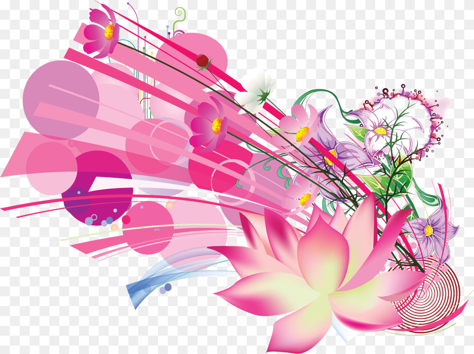 Pink Floral Vector, Art, Plant, Pattern, Graphics Png Image