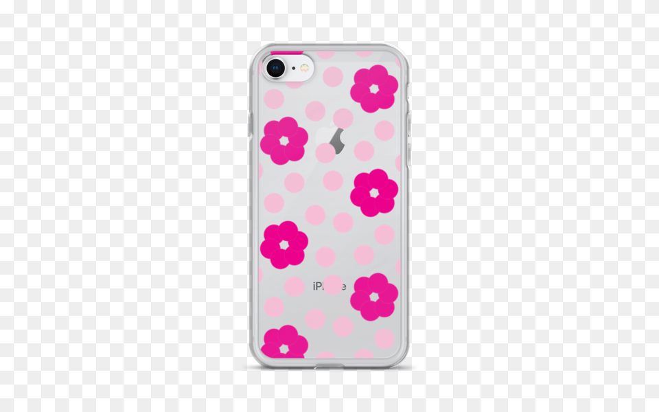 Pink Flower And Polka Dot Pattern Iphone Case Deliriousthreads, Electronics, Mobile Phone, Phone Free Png Download